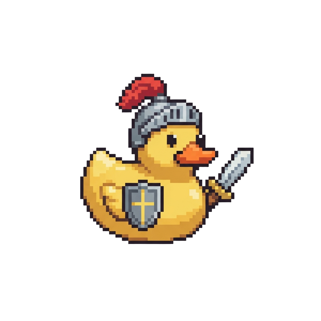 A Goofy Rubber Duck Knight Figure