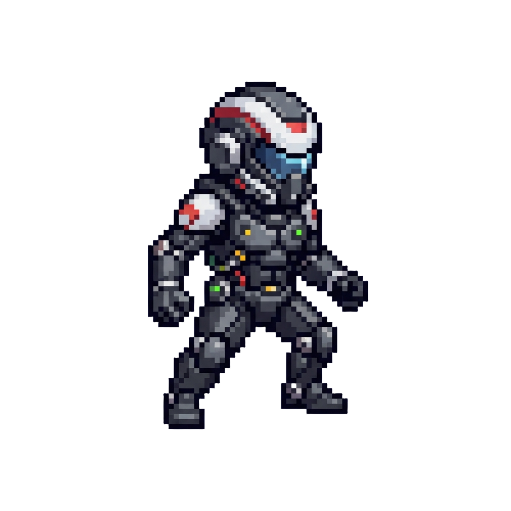 A Poseable Miniature Figure That Looks Like @image1 in a Futuristic Suit