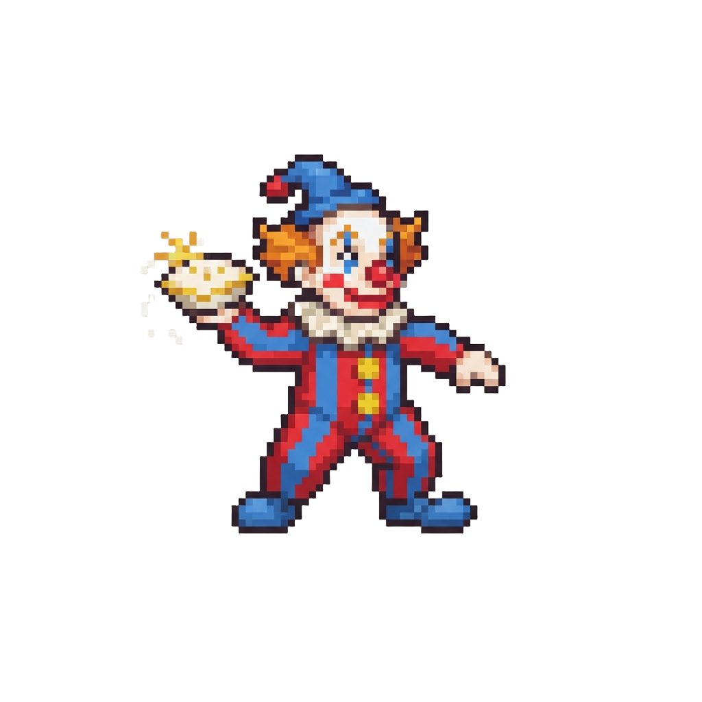 A Pie-throwing Mini Clown Action Figure