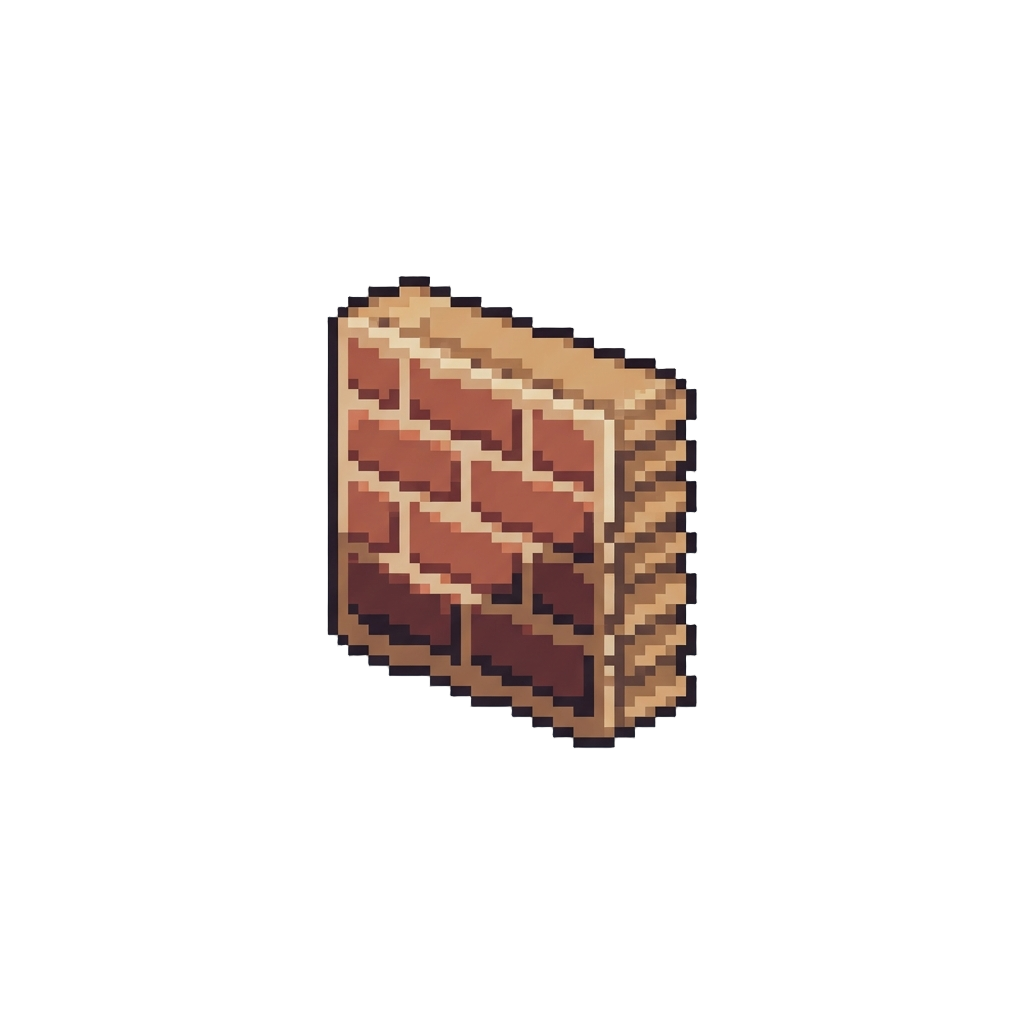 A Tiny Cardboard Cutout of a Brick Wall