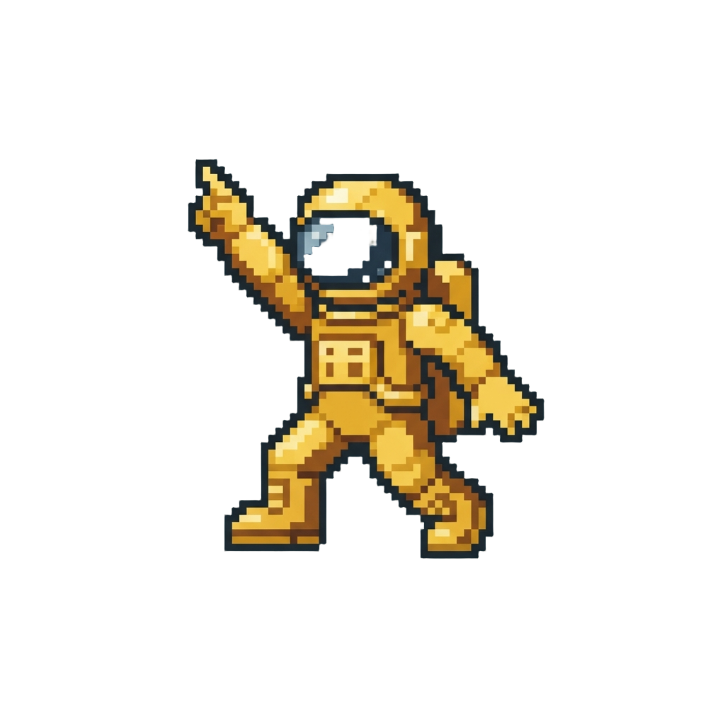 A Disco-dancing Golden Astronaut Figurine