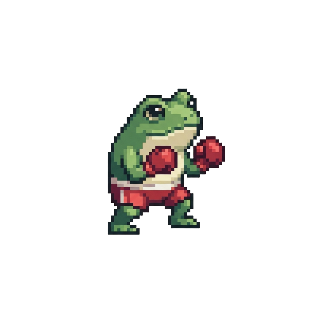 A Tiny Boxing Frog Figurine