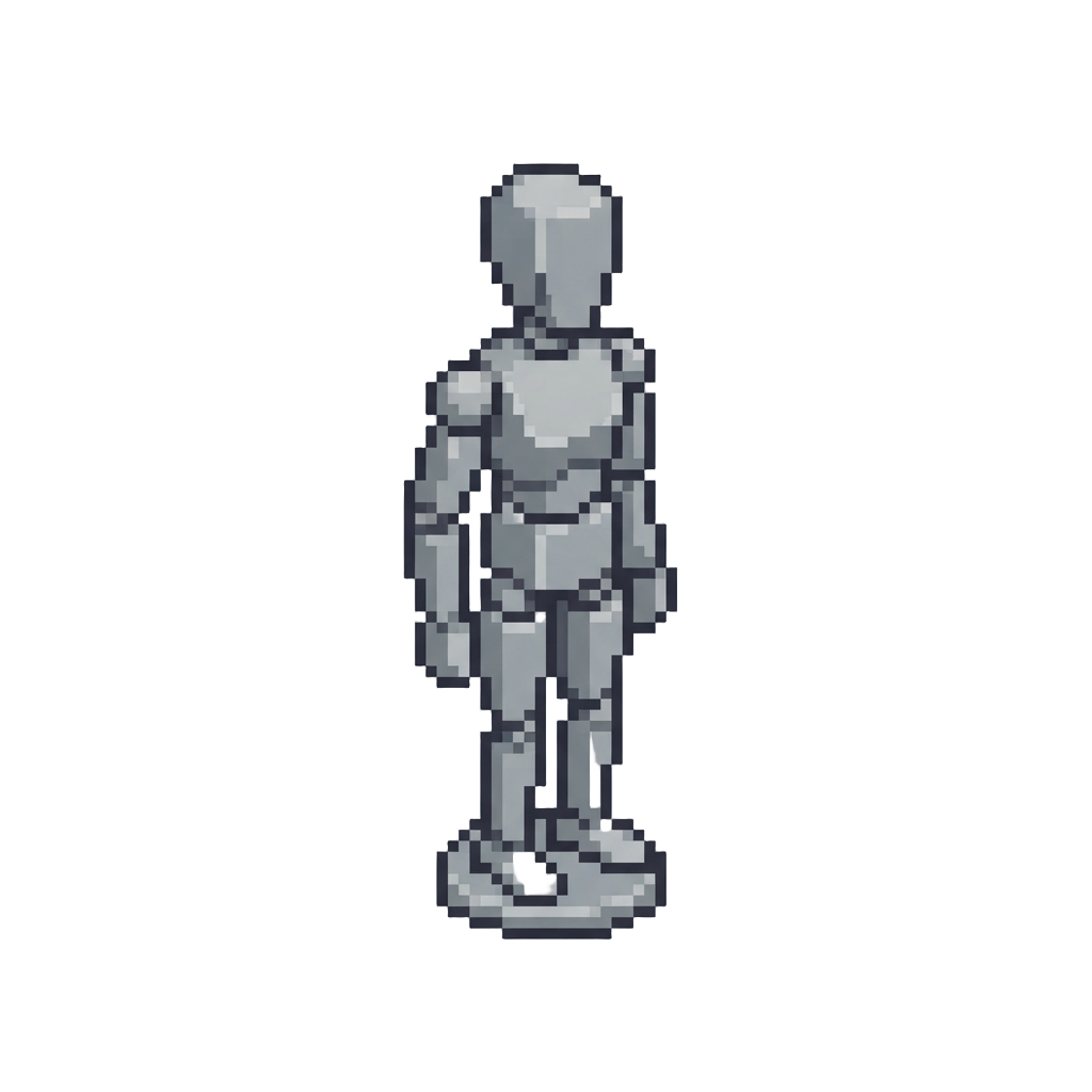 A Tiny Blank Grey Plastic Mannequin