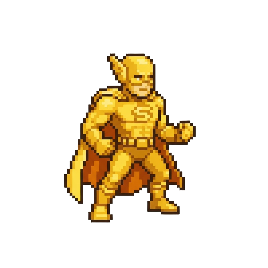 A Solid Gold Superhero Action Figure