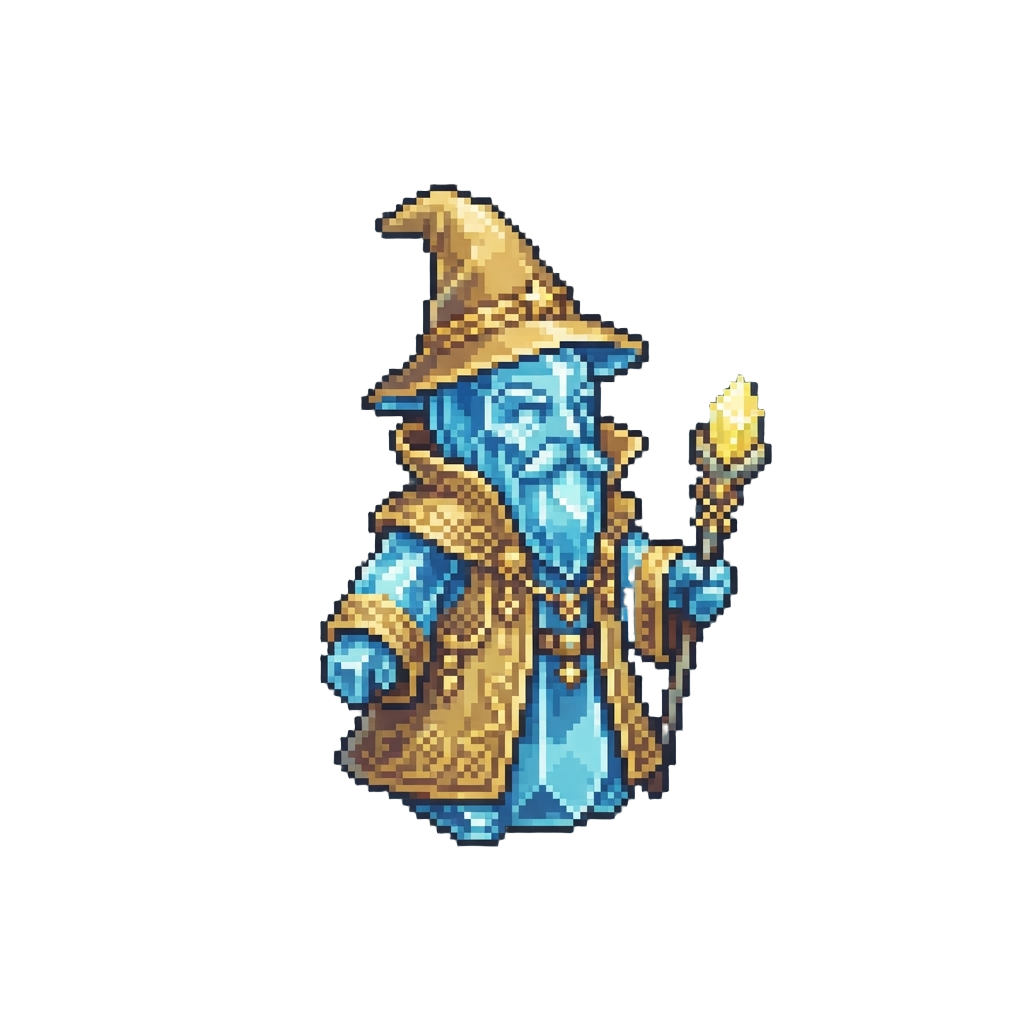 A Gilded Crystal Wizard Toy