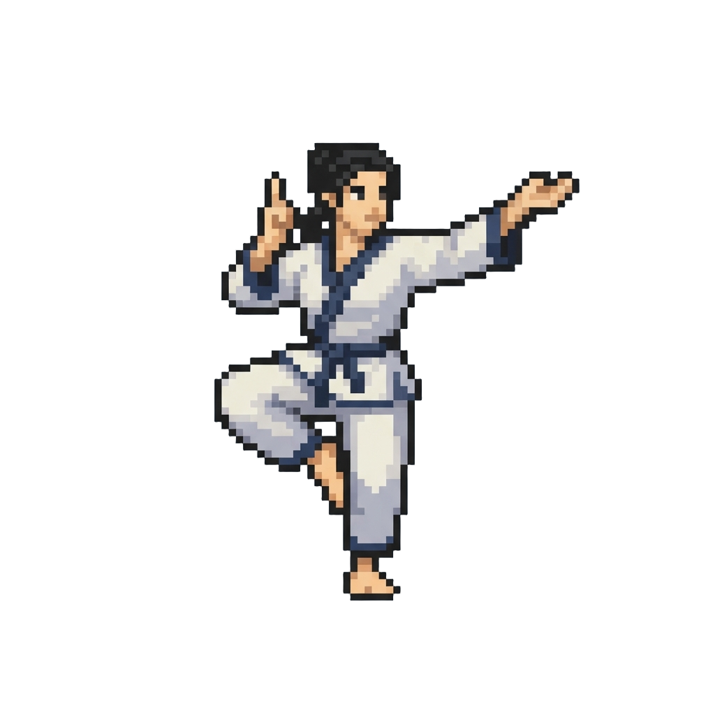 A Stylish Martial Arts Crane Stance