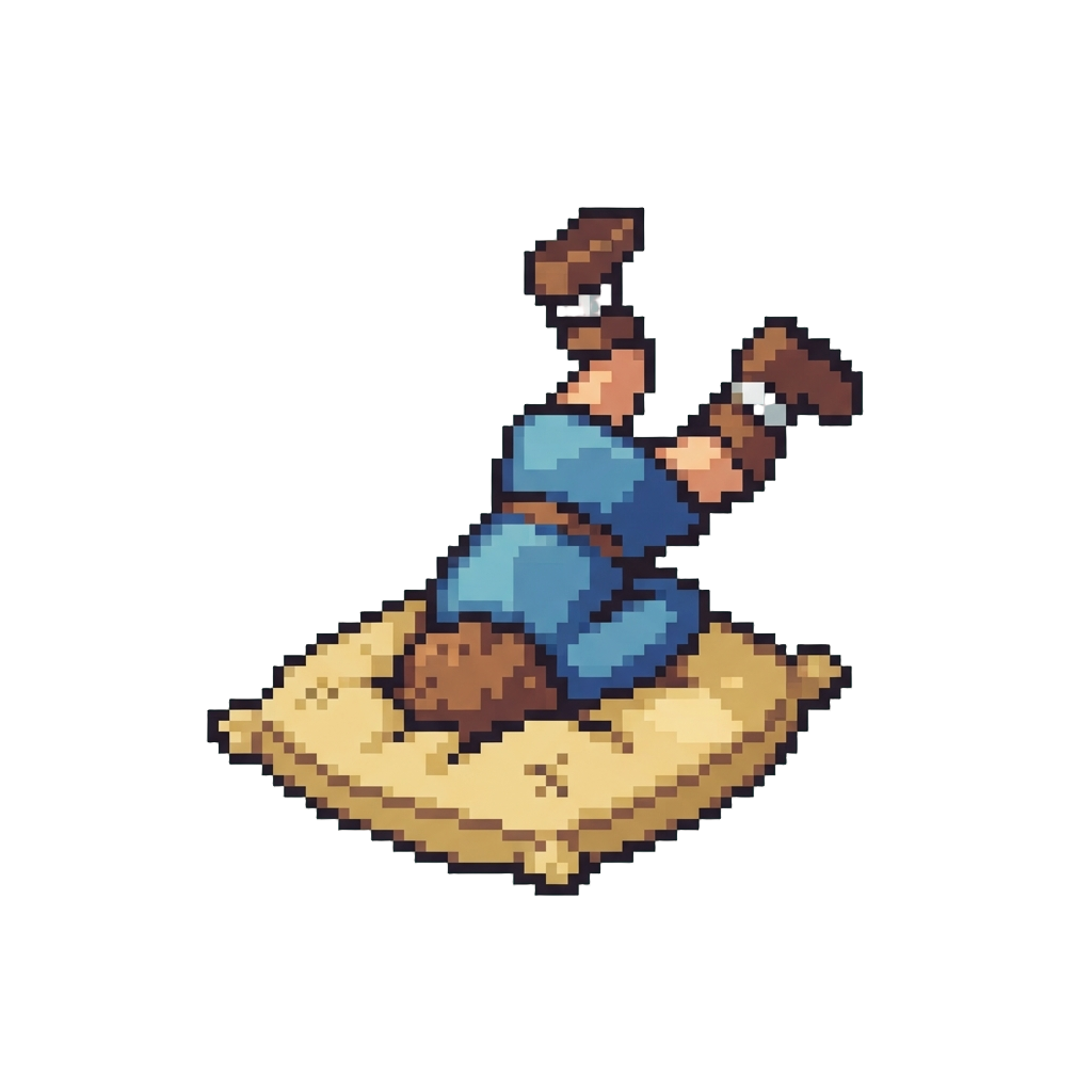 A Comical Feet-in-the-air Headbutt Into the Cushion