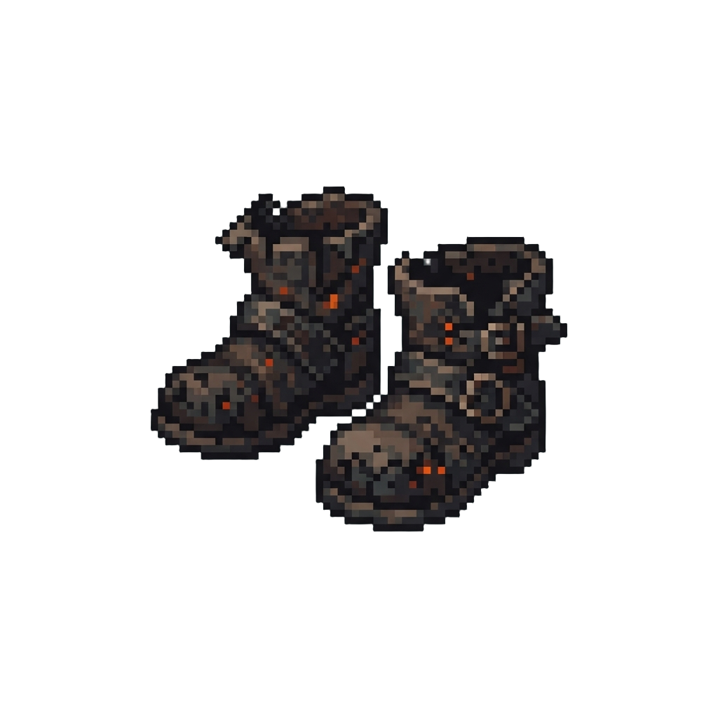 A Pair of Tiny Floating Charred Boots