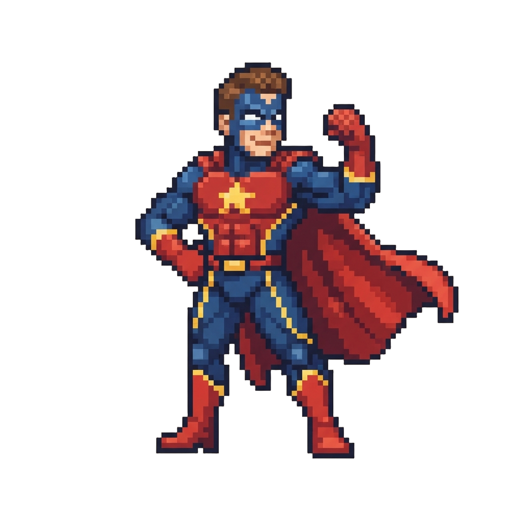 An Confident Action-movie Superhero Pose