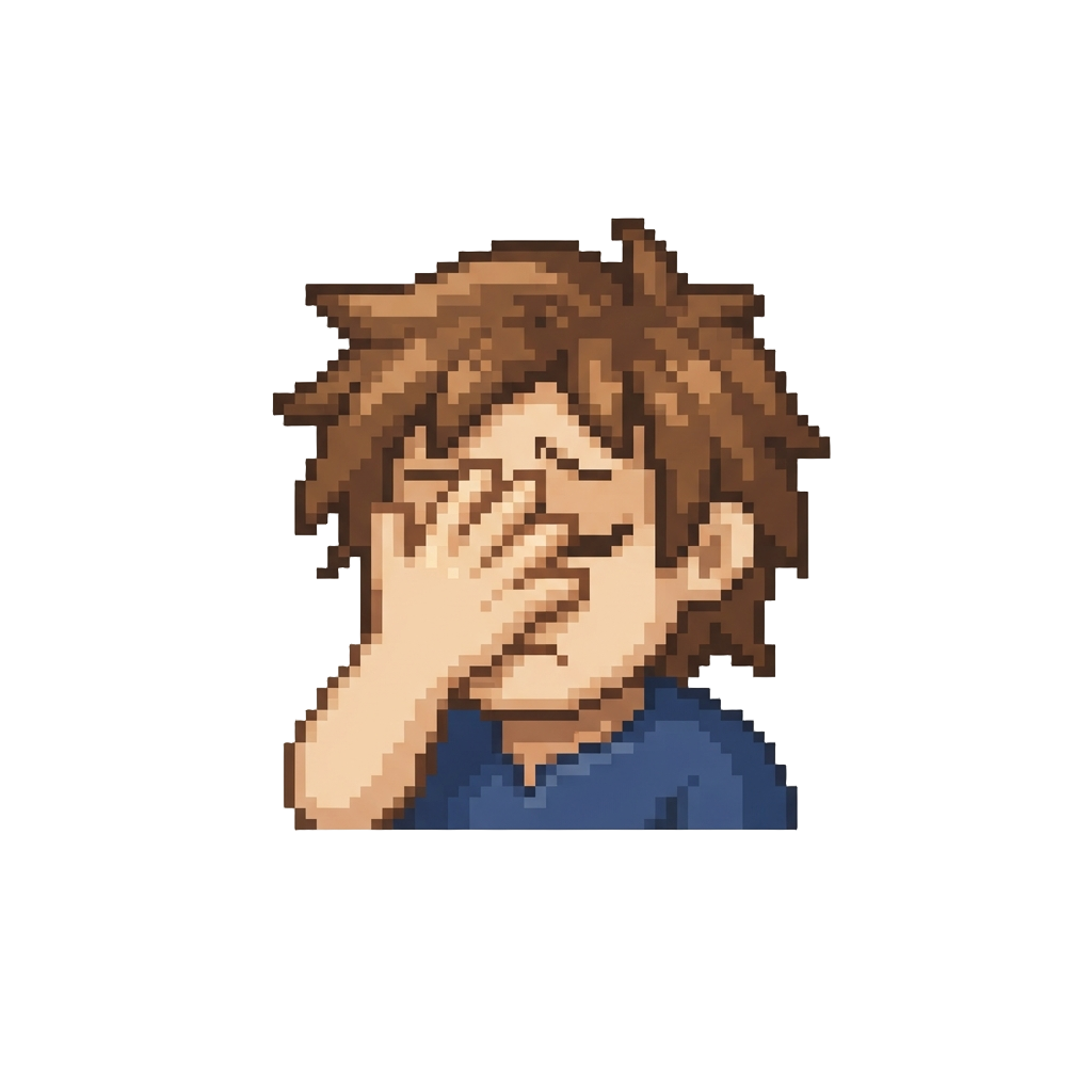 A Comical Hand-over-eyes Facepalm Pose