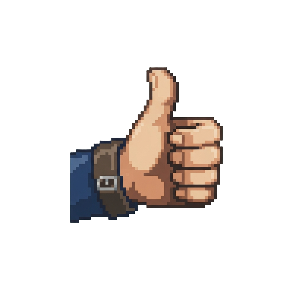 A Dramatic Thumb-up Salute Pose