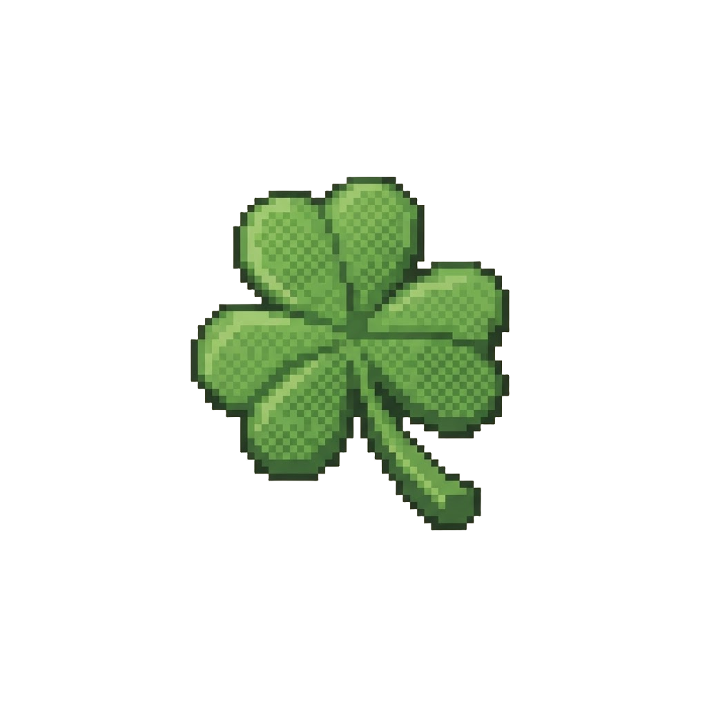 Grass Green Felt Clover Leaf