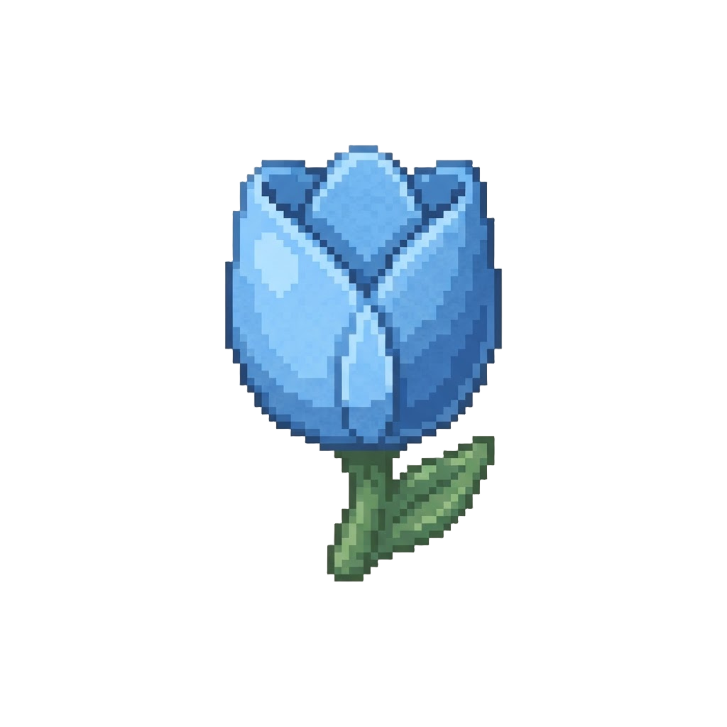 Sky Blue Felt Tulip Blossom