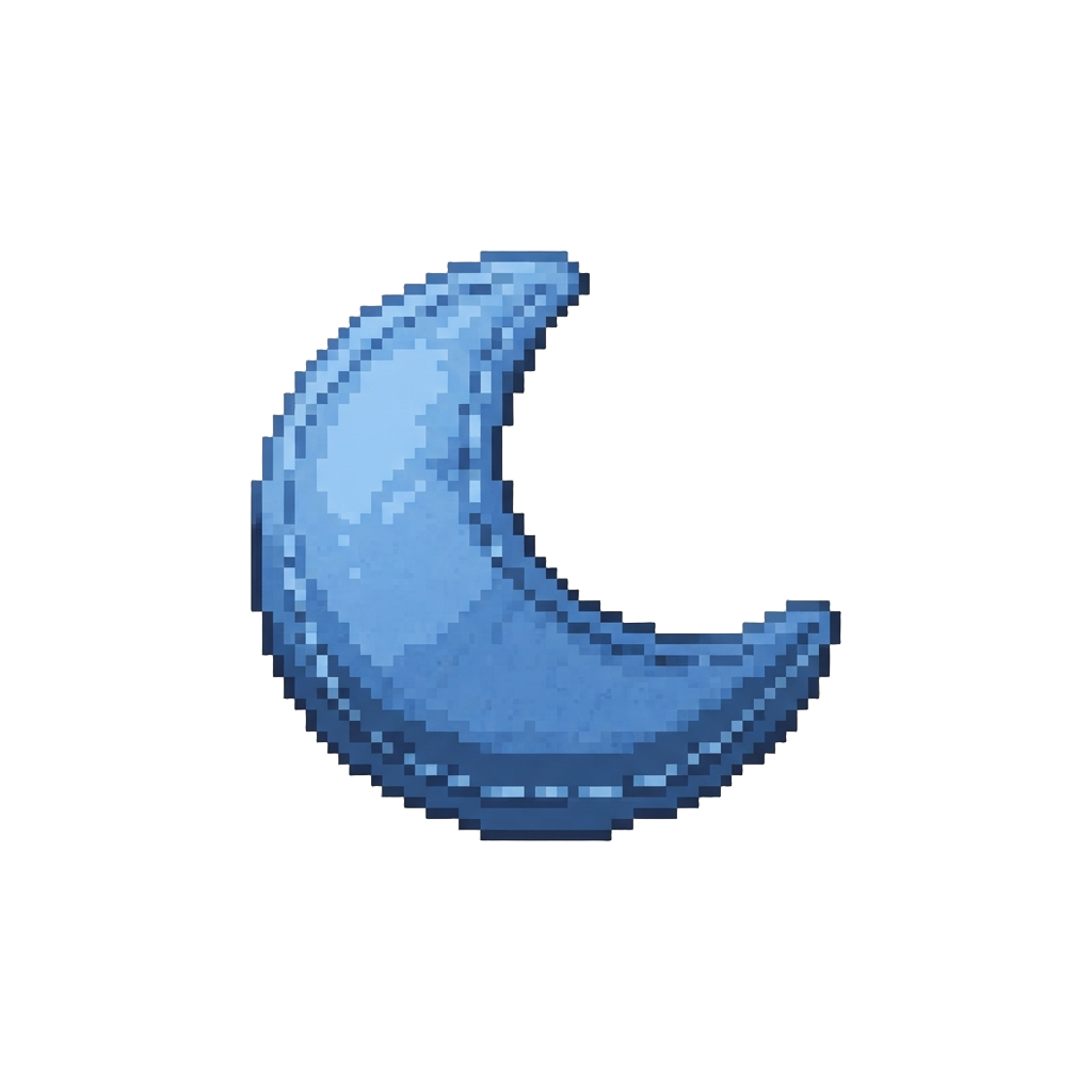 Blue Crescent Moon Felt Pillow