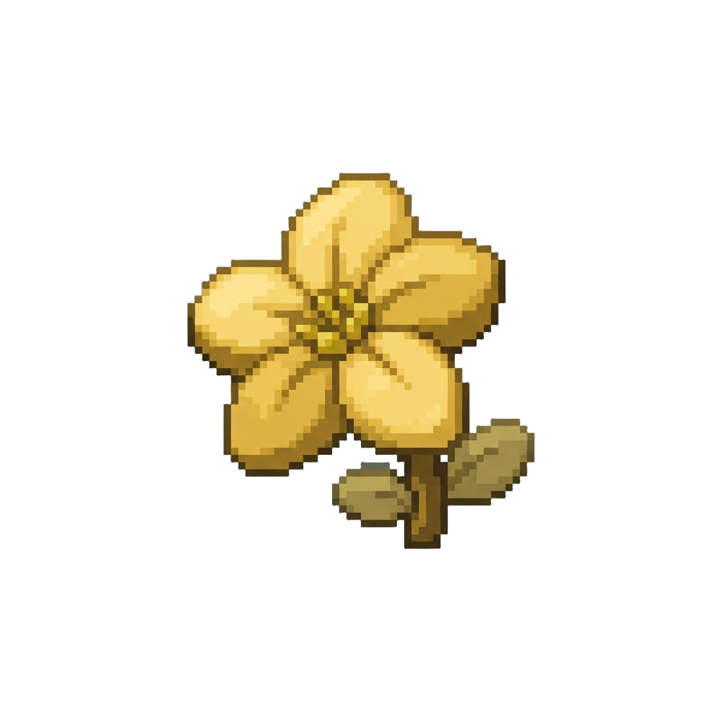 Golden Felt Star-flower with 5 Petals