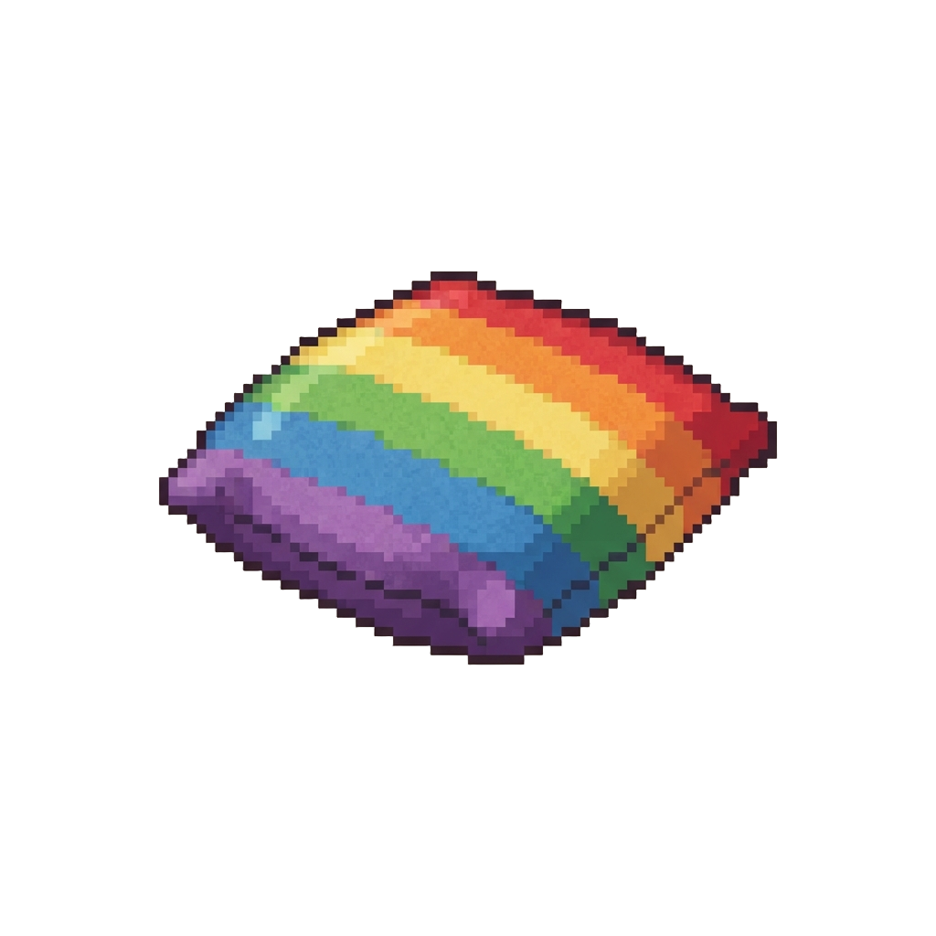 Soft Striped Felt Rainbow Cushion