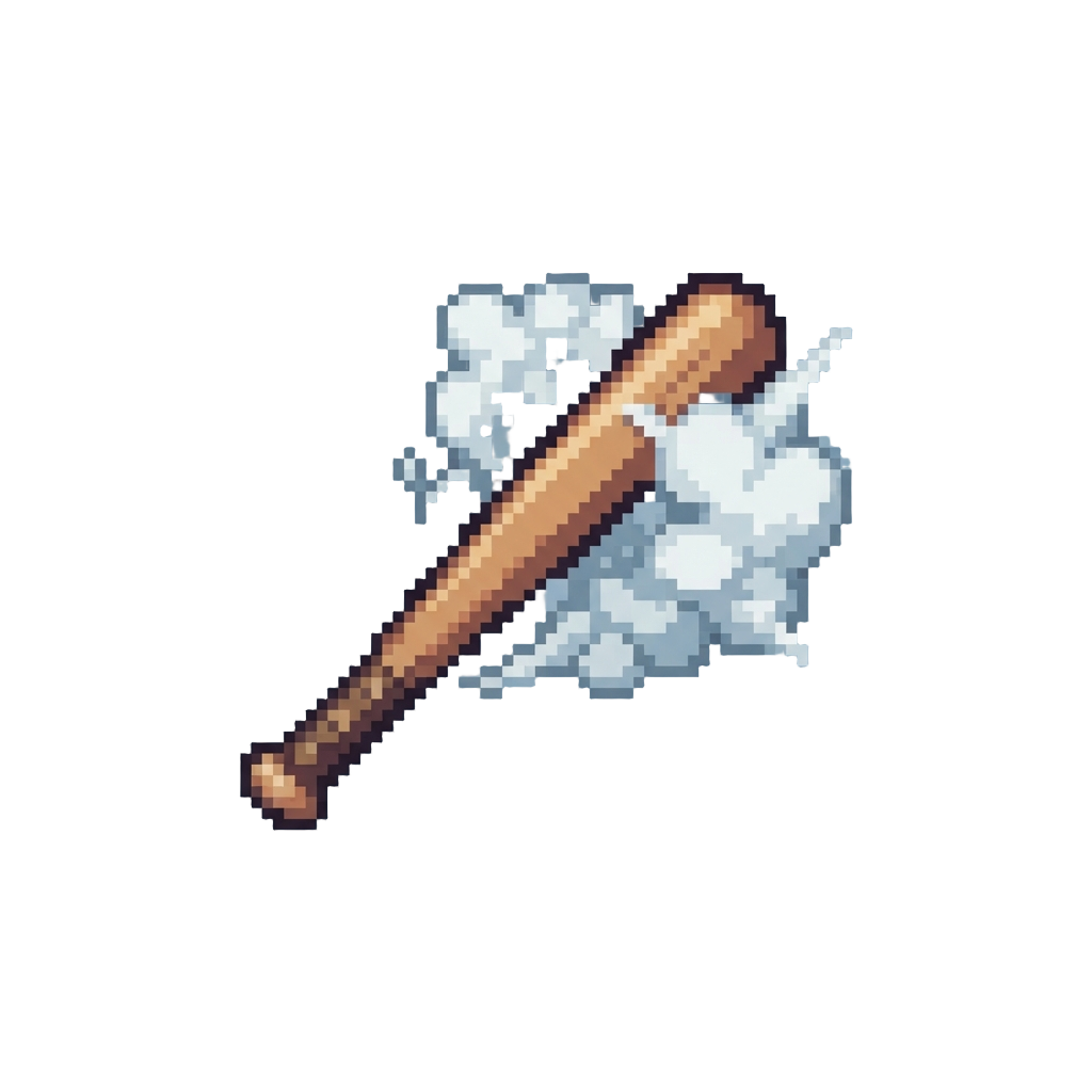 A Puff of Smoke Bursting From His Swinging Bat