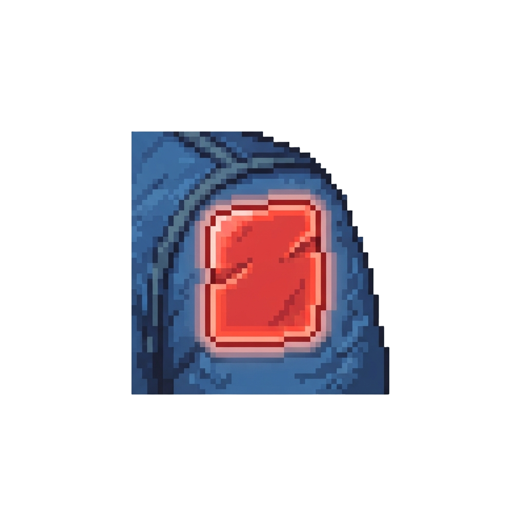 A Glowing Red Slap Sticker on His Shoulder