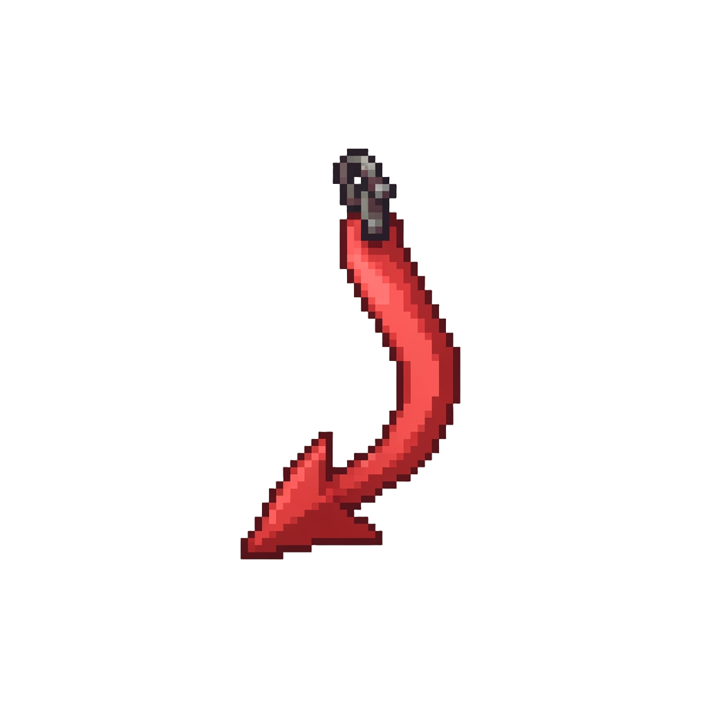 A Tiny Clip-on Red Felt Devil Tail
