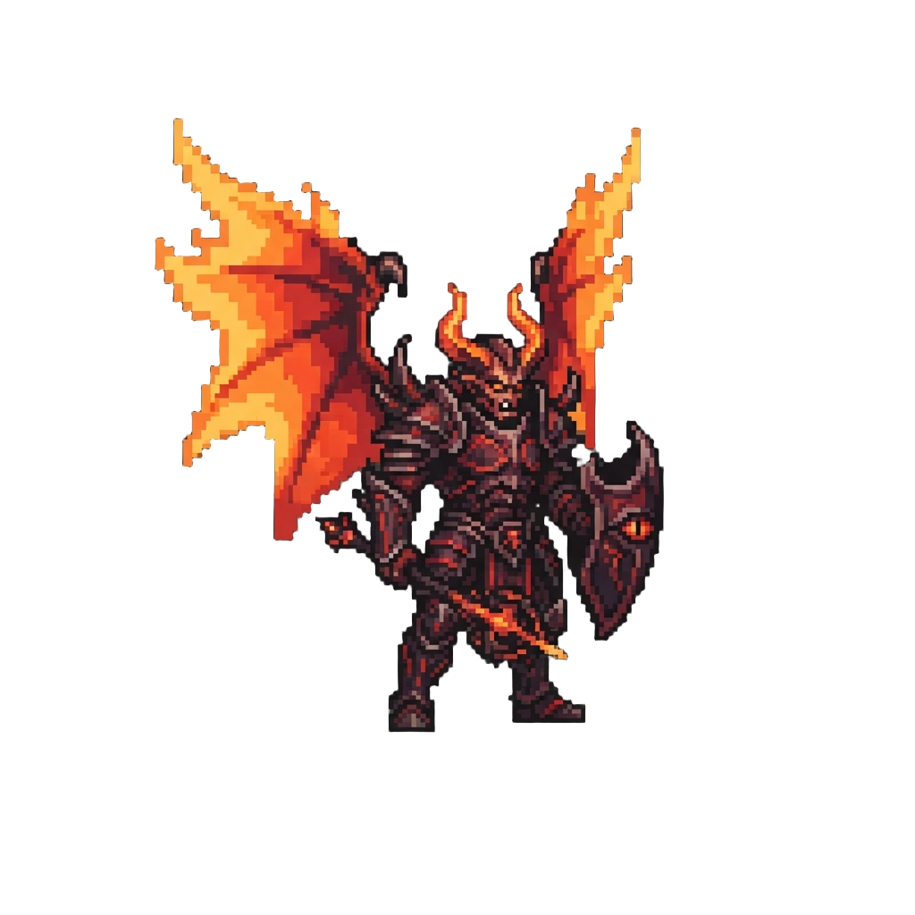 An Archfiend Lord with Blazing Hellfire Wings