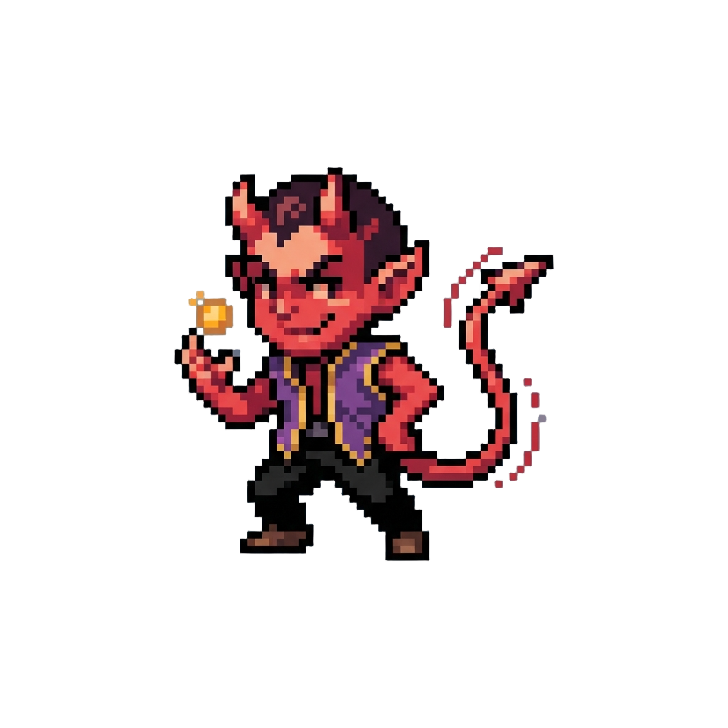 A Trickster Devil with a Wiggling Pointy Tail