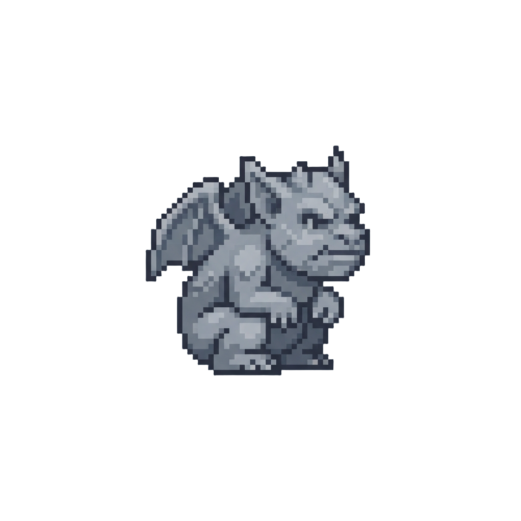 A Chubby Little Gargoyle with Small Stone Wings