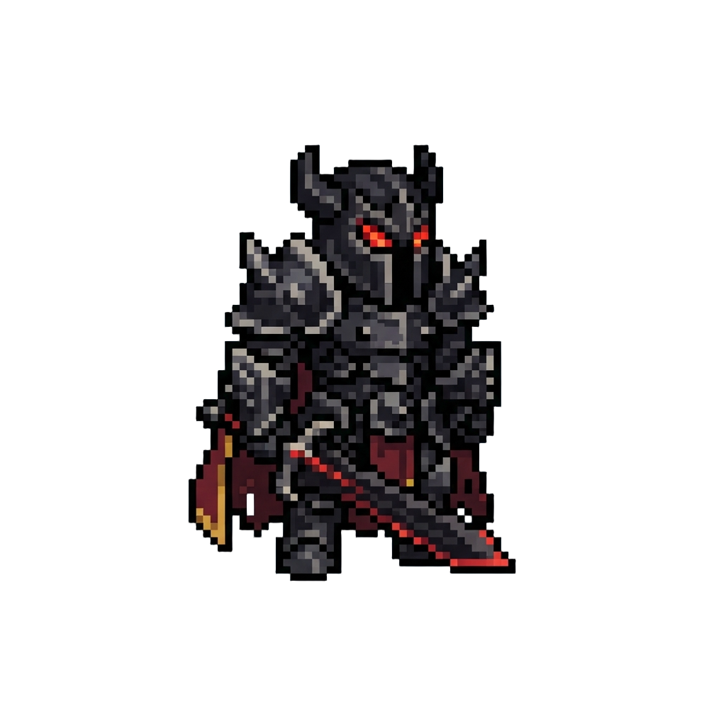 An Obsidian-armored Dreadlord with Fire Eyes