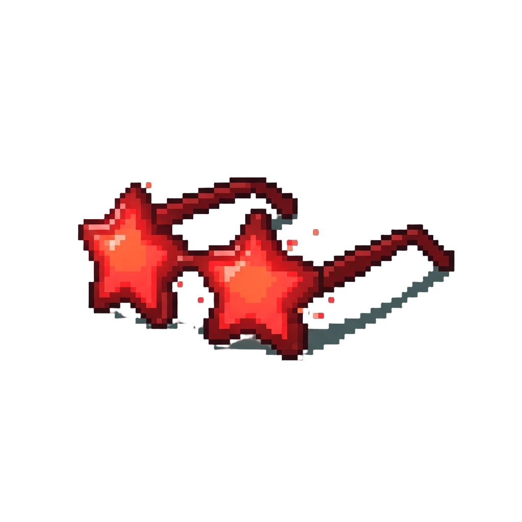 A Pair of Glowing Red Party Glasses