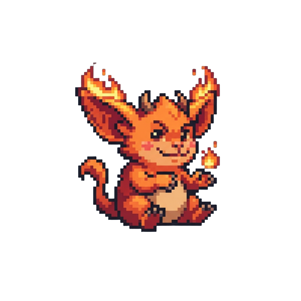 A Playful Ember Gremlin with Fiery Ears