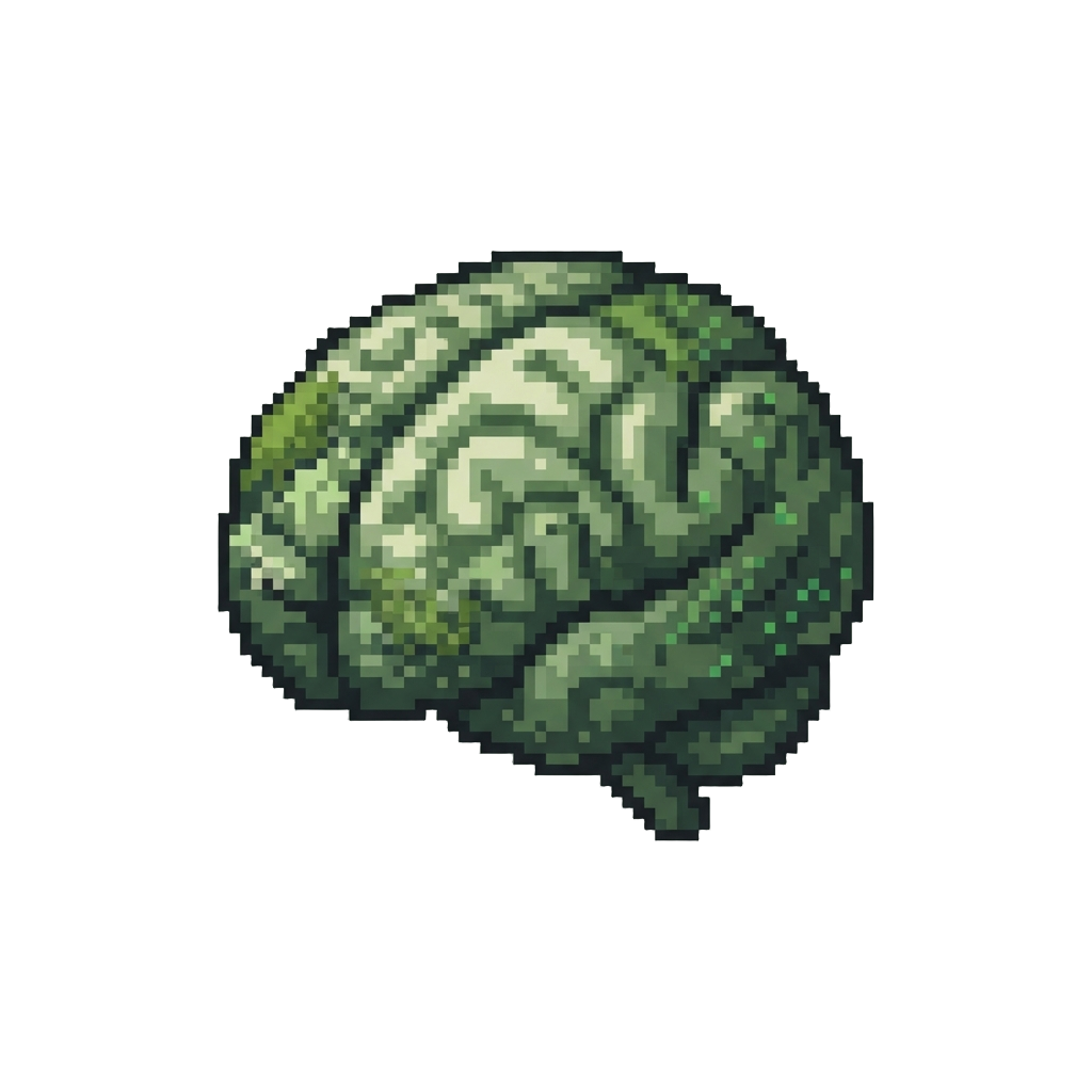 A Mossy Green Brain Prop