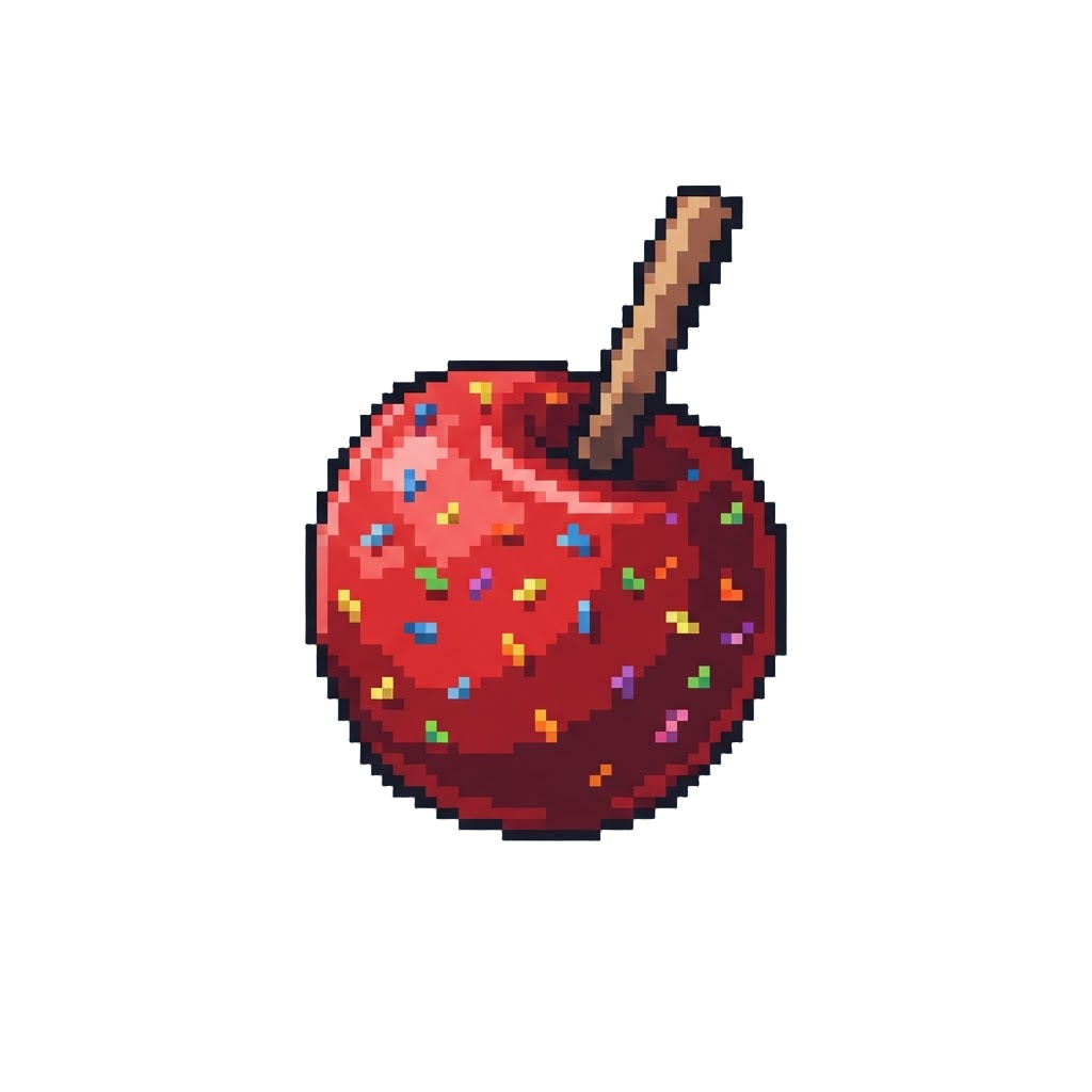 A Colorful Candy Apple with Sprinkles