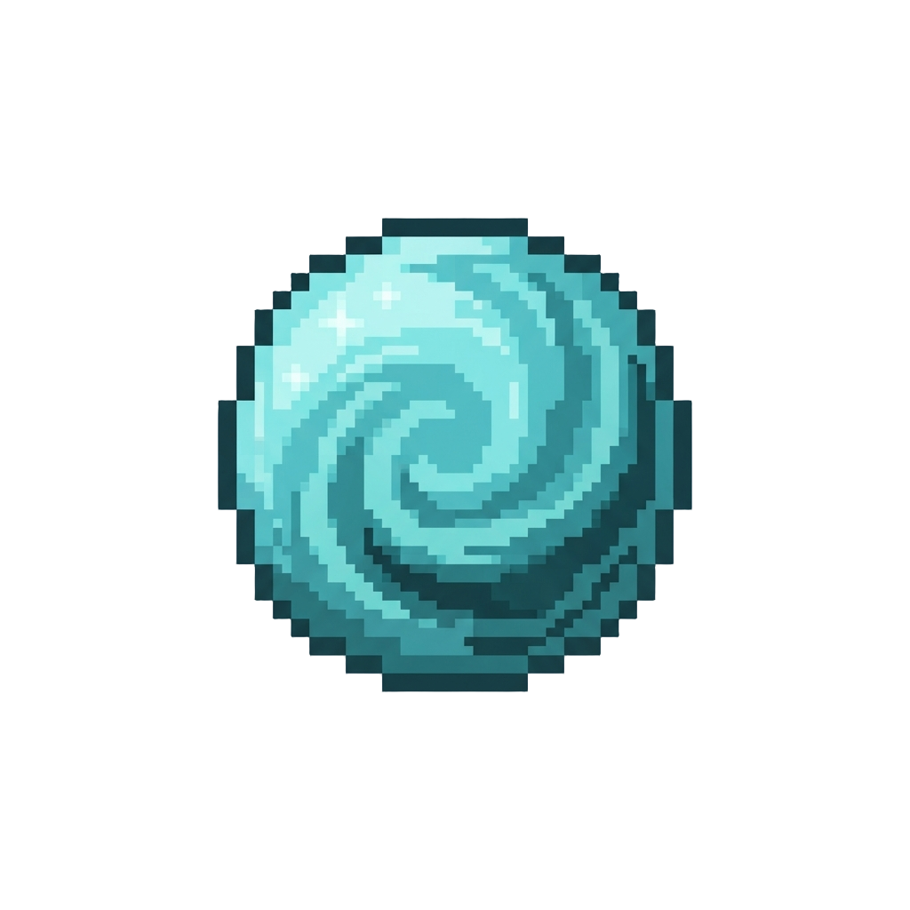 A Swirling Cyan Mist Ball