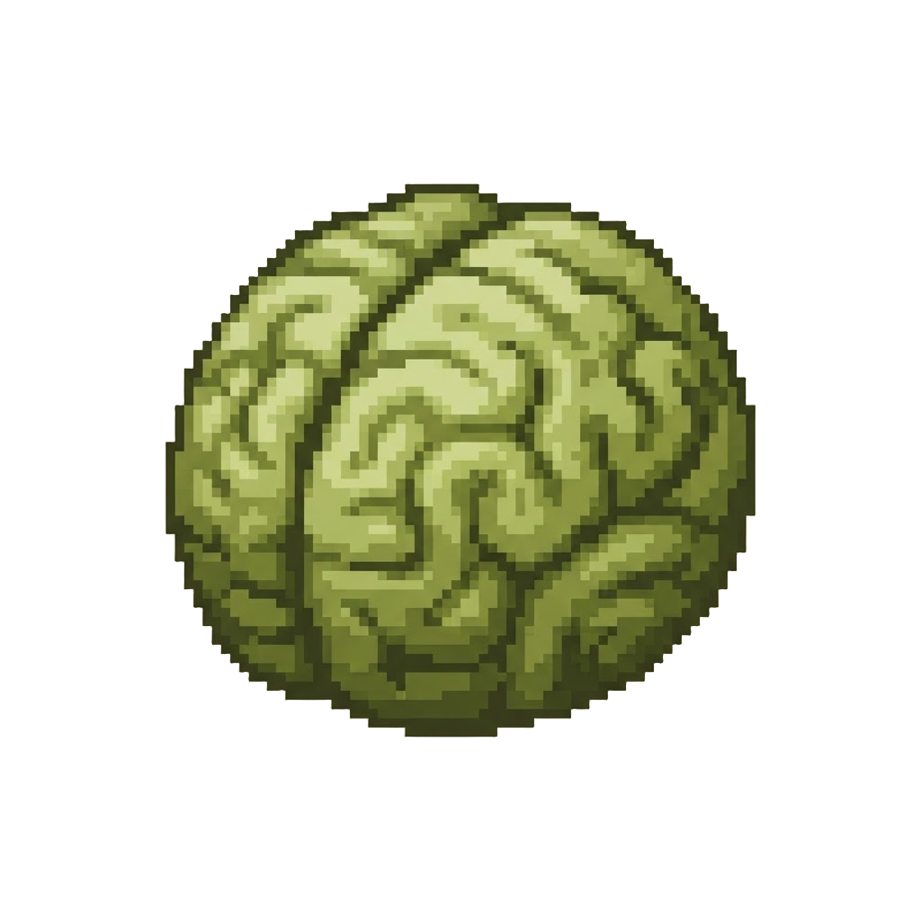 A Squishy Olive-green Brain Ball