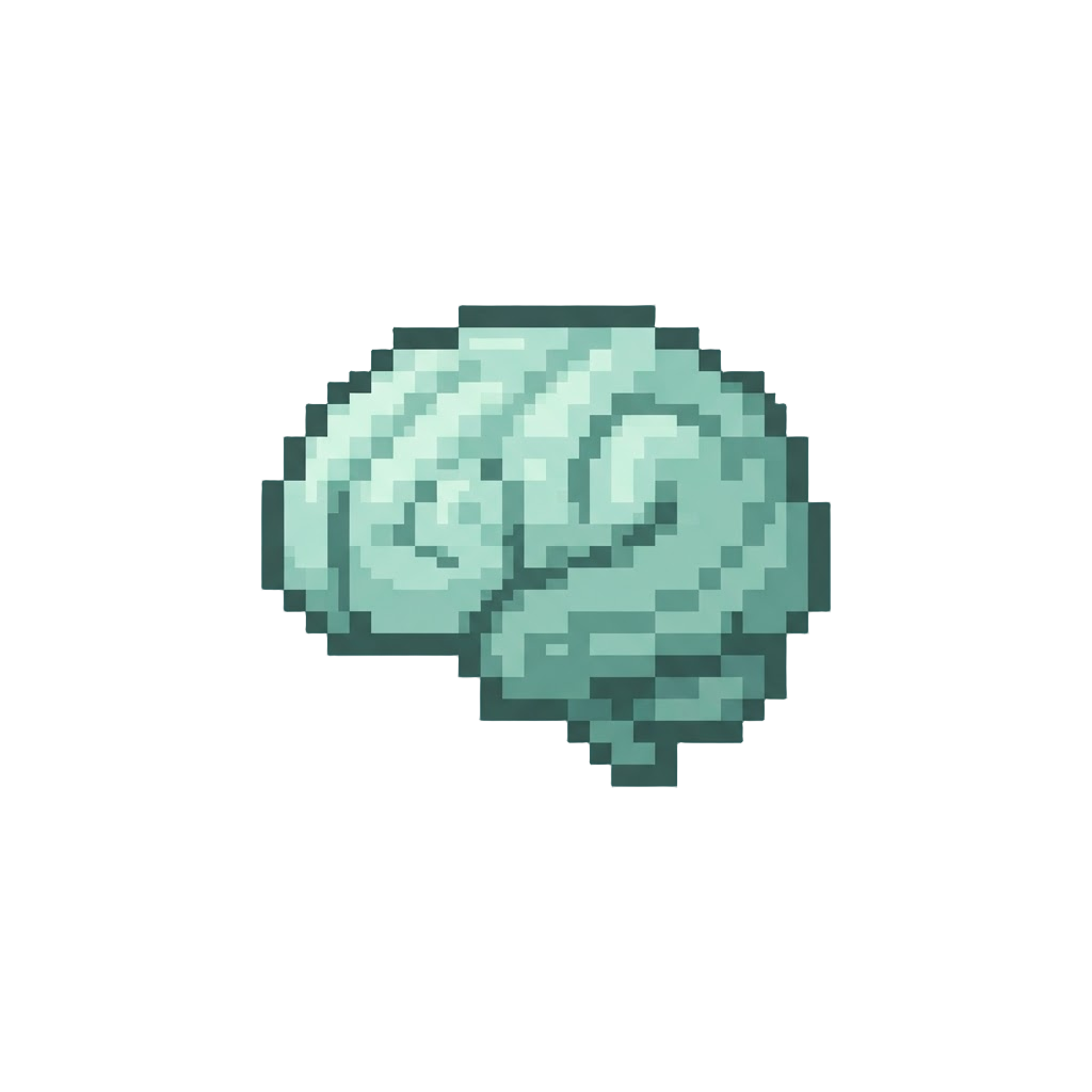 A Pale Mint-green Brain Figure