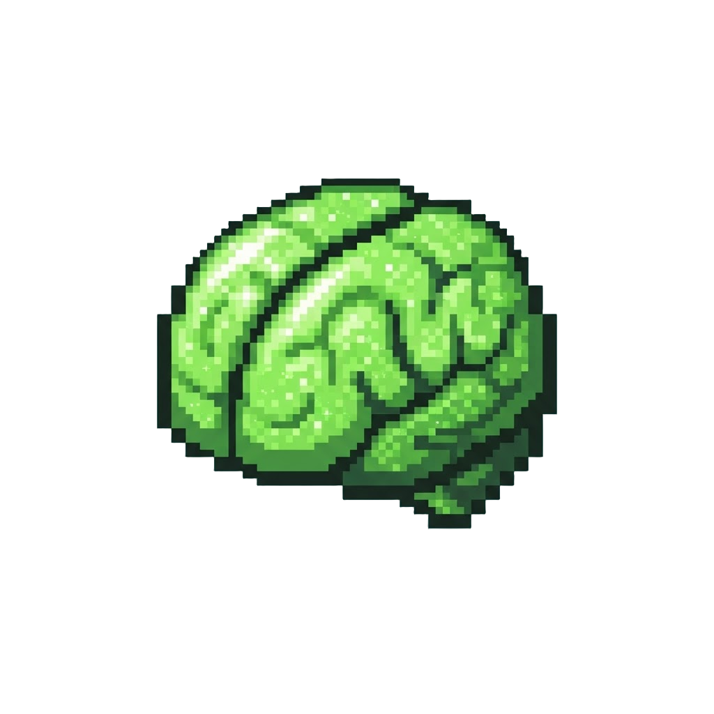 A Glittery Neon-green Brain Toy