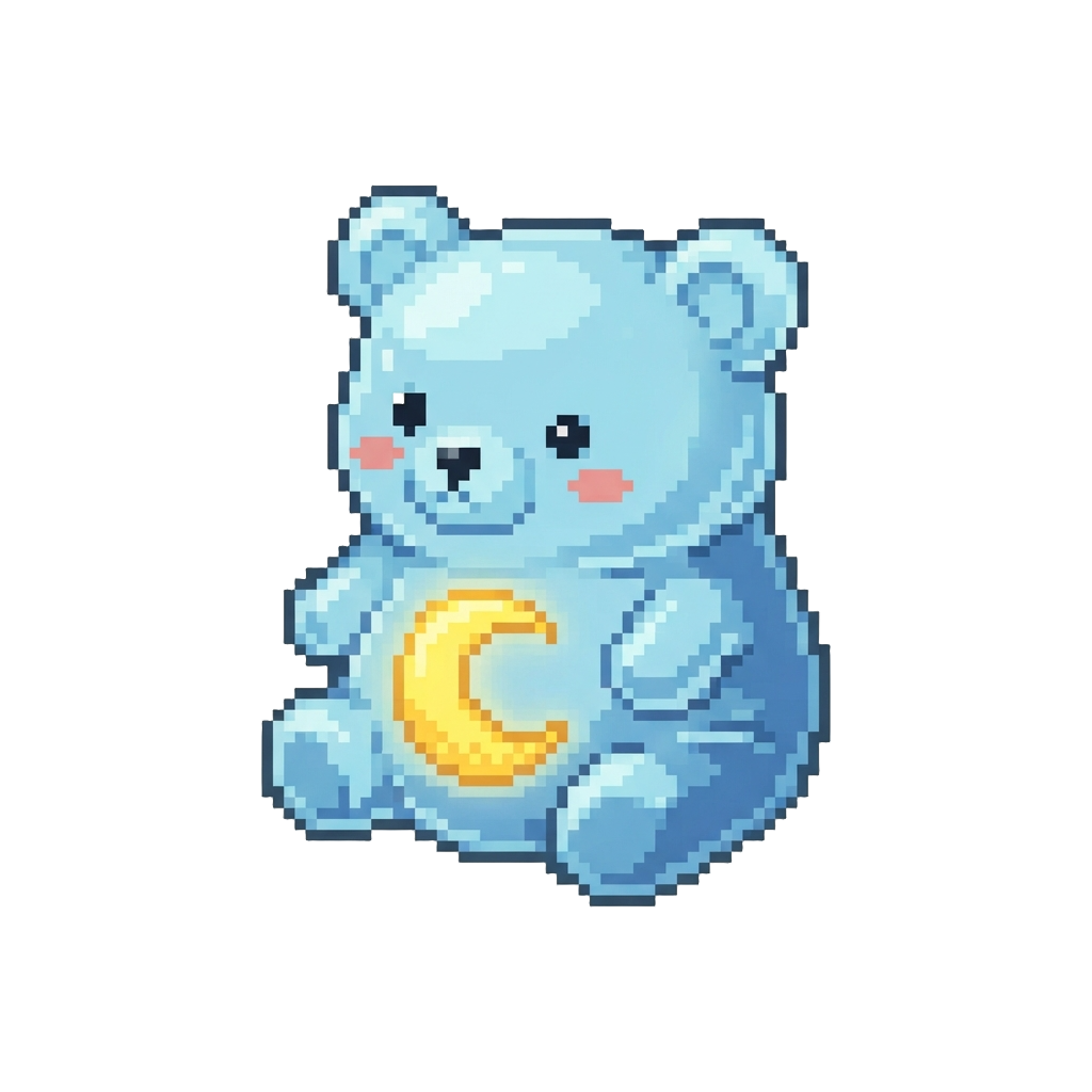 A Luminous Moon Bear Squishy