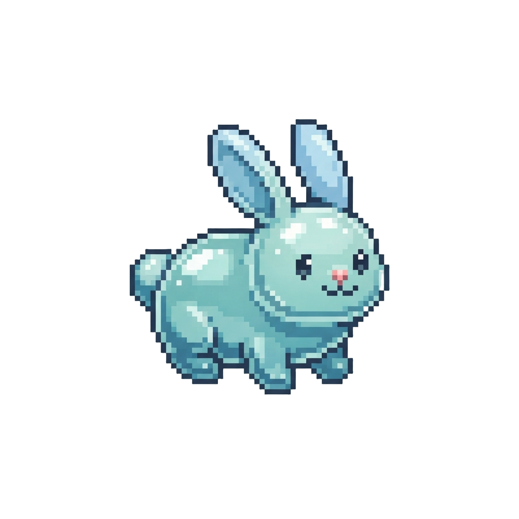 A Shiny Glass-like Bunny Squishy