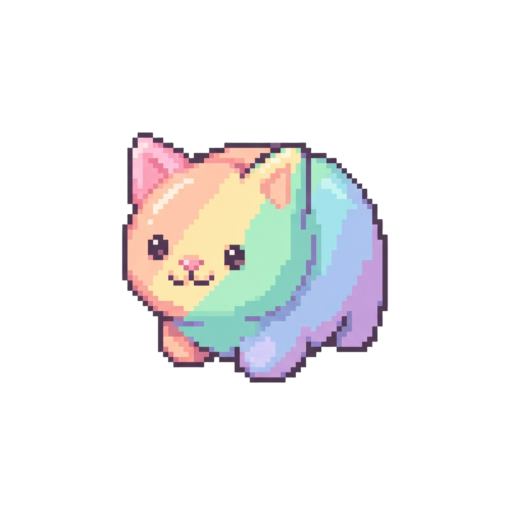 A Pastel Rainbow Kitten Squishy