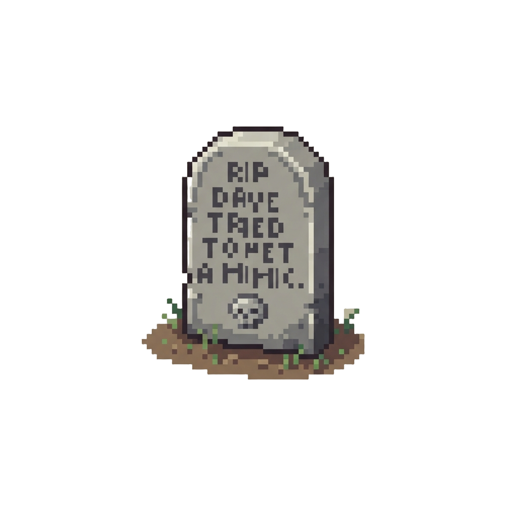 A Miniature Tombstone with a Funny Epitaph