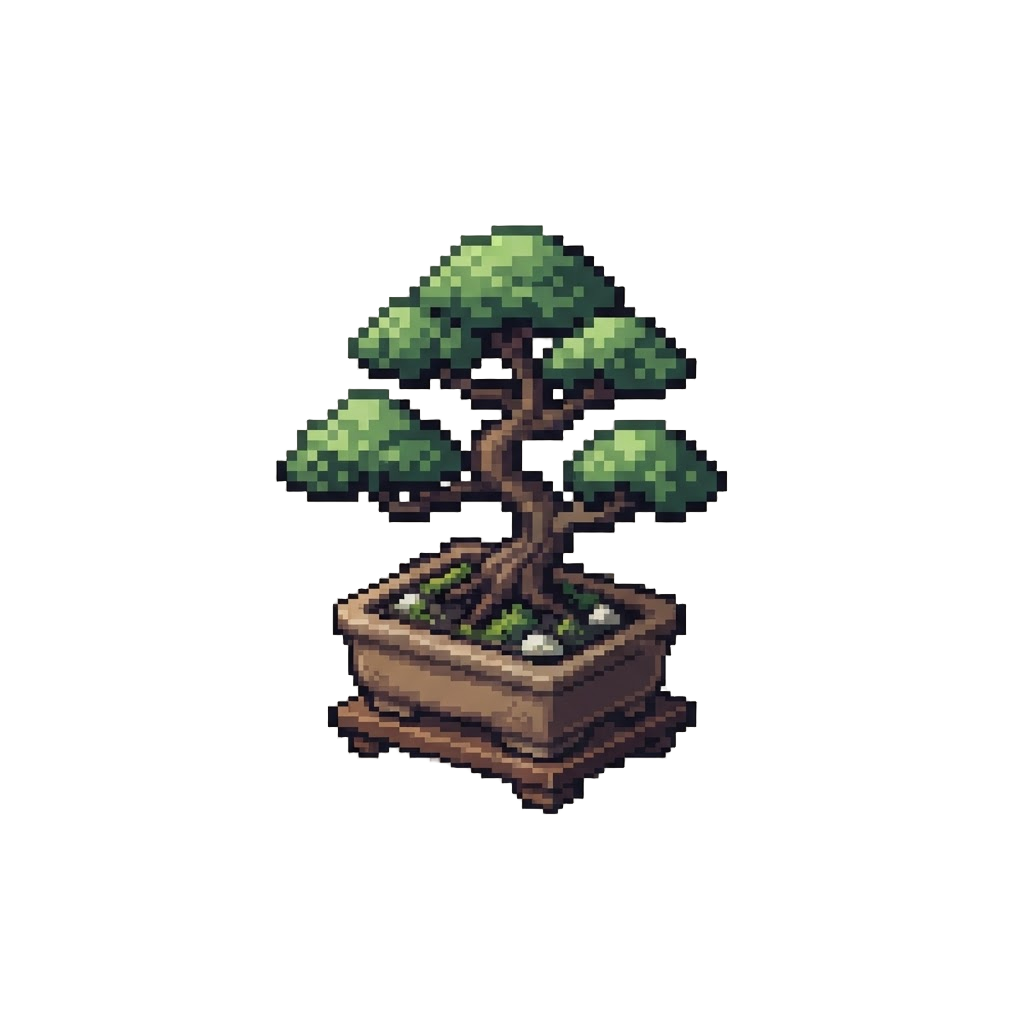 A Detailed Mini-diorama of a Bonsai Tree