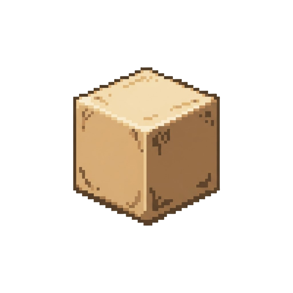 A Small, Unpainted Wooden Block