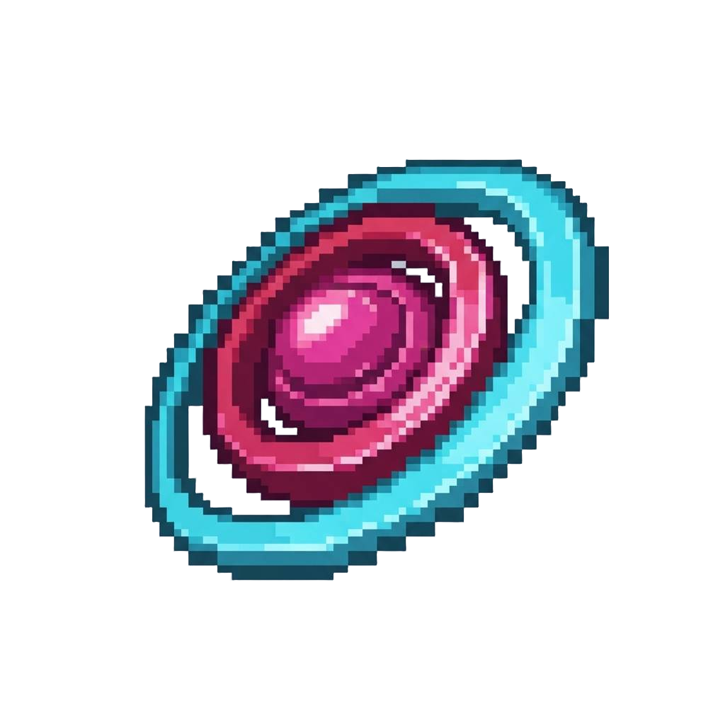 A Sweeping Double-ringed Magenta and Cyan Arcade Burst