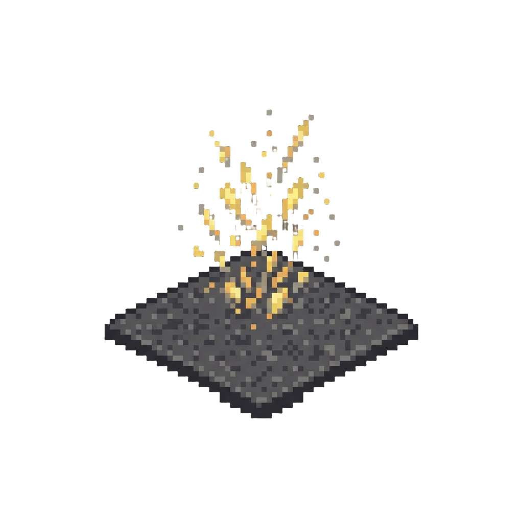 A Tiny Shower of Dull Yellow Sparks That Drops Straight to the Asphalt