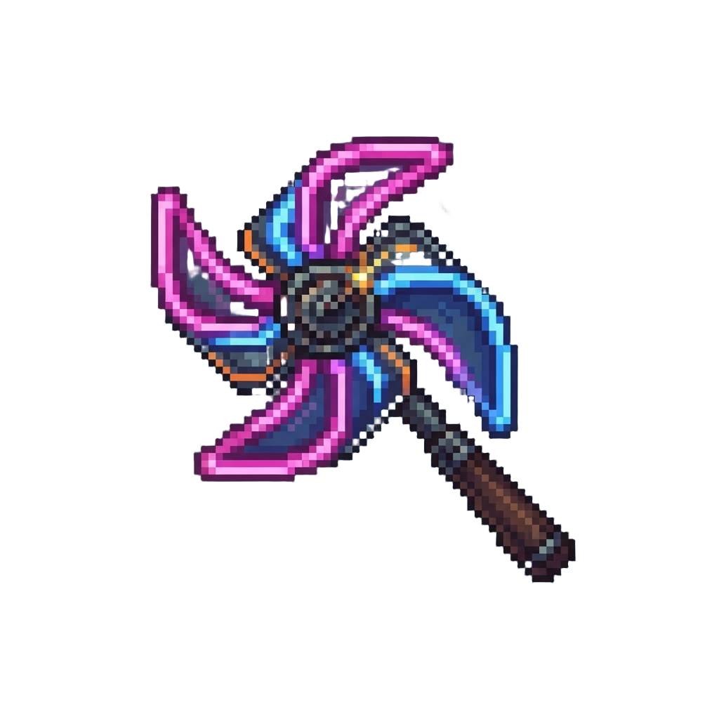 A Sputtering Neon Pinwheel That Wheezes and Spins Backwards