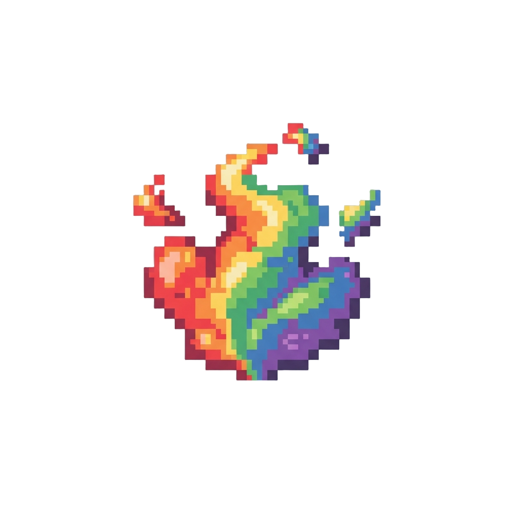 A Miniature Puff of Rainbow Smoke That Disperses with a Faint Pop