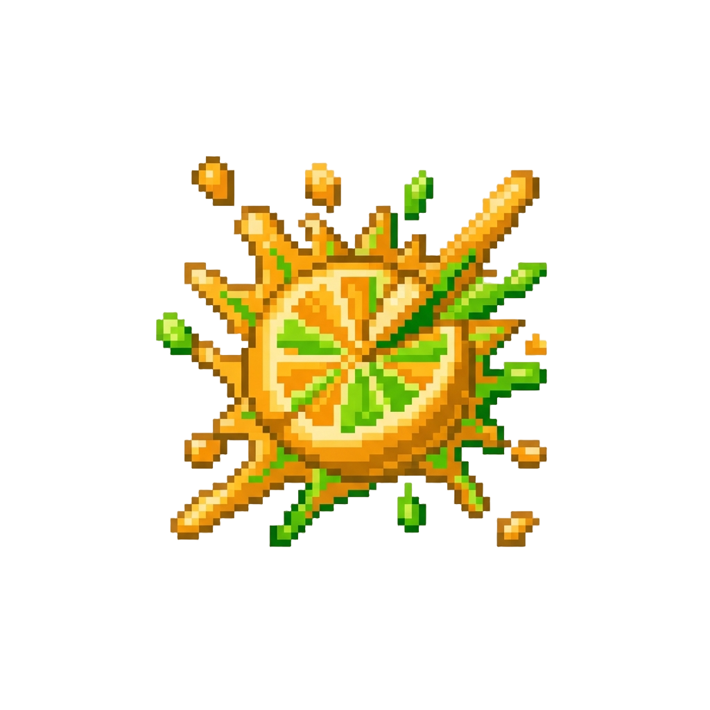 A Citrus Splash Sequence Flashing Zesty Lime and Orange Stripes