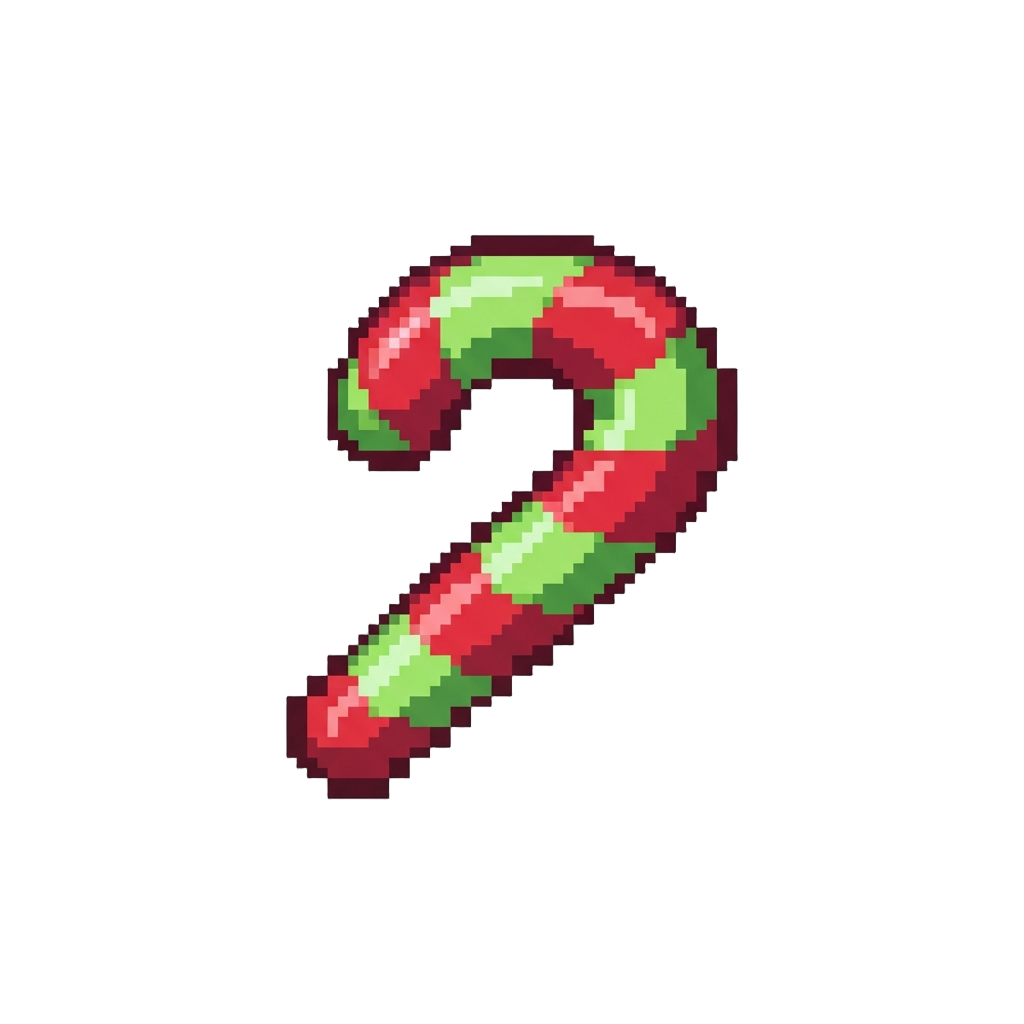 A Two-tone Candy Cane Neon Spiral Blinking Between Cherry Red and Lime Green