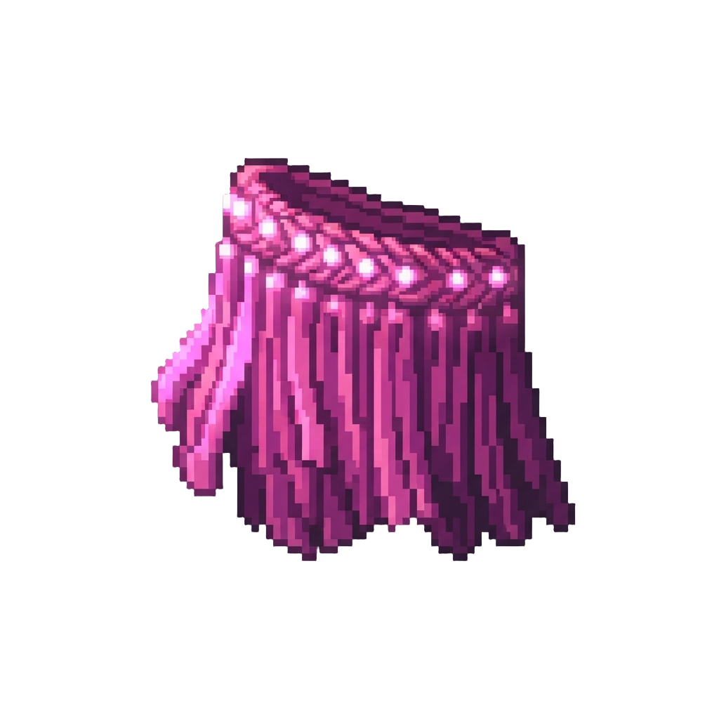 A Buzzing Flamingo Pink Neon Fringe with Pulsing Hem Lights