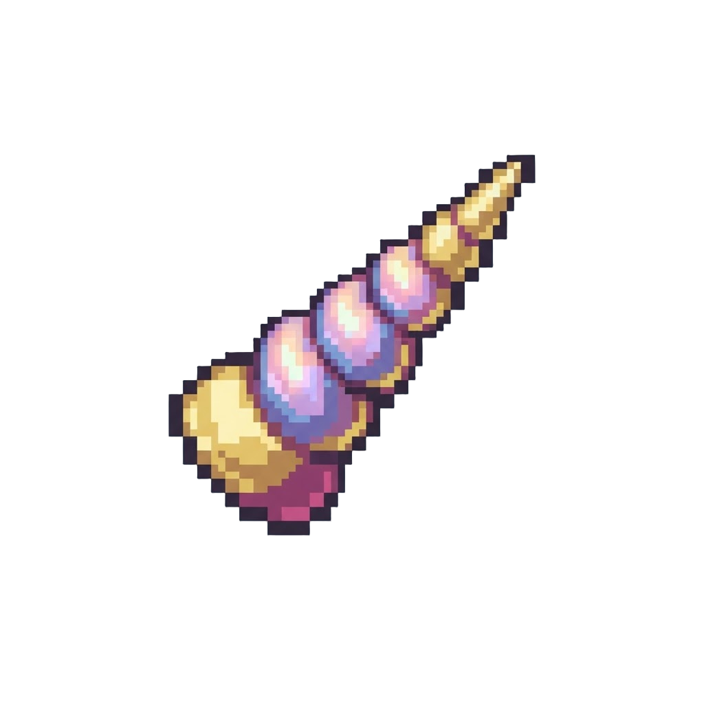 A Metallic Shiny Unicorn Horn Squishy