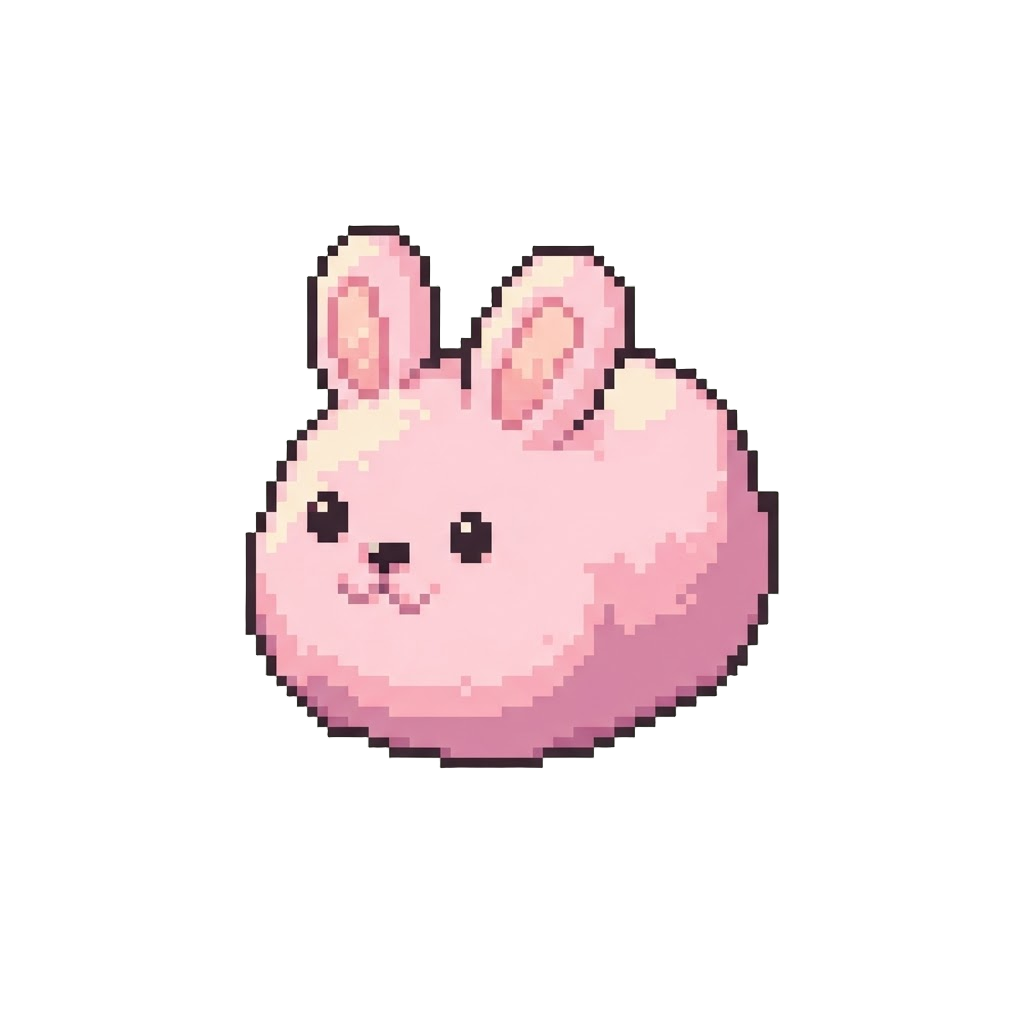 A Cute Pink Bunny Marshmallow Squishy